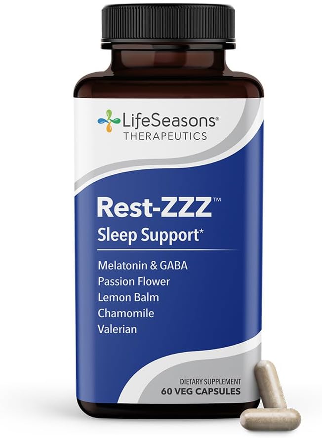 LifeSeasons Rest-ZZZ Sleep Support - Melatonin & GABA, Passion Flower, Lemon Balm, Chamomile...
