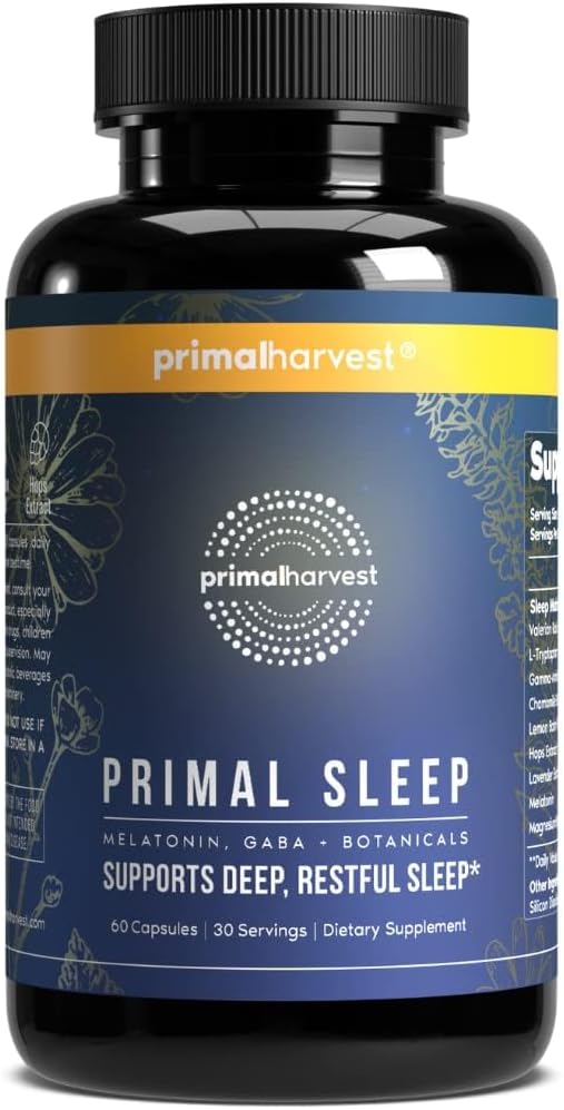 Primal Harvest Primal Sleep - Melatonin, GABA + Botanicals, Supports Deep, Restful Sleep...